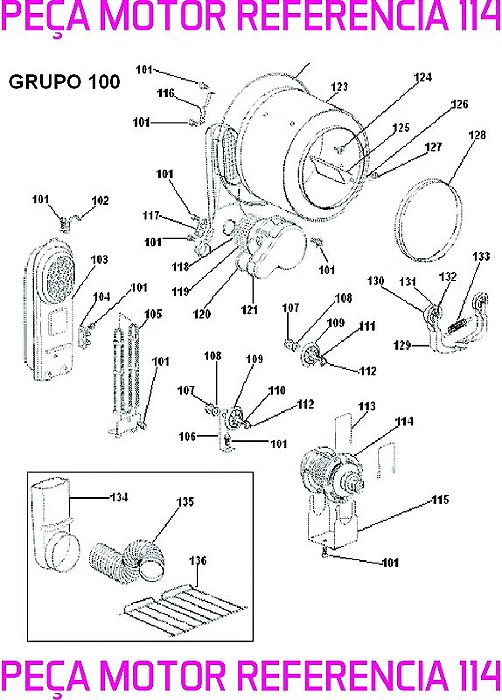 Motor para Secadora de Roupa 220-240 Volts BSI10 BSI24 BSR10 BSR24 BSX10 Brastemp W10529145 Original