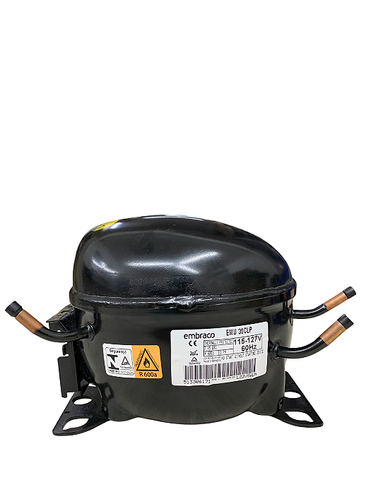 COMPRESSOR EMBRACO 1/10 EMU30CLP R600A 127V W11134085