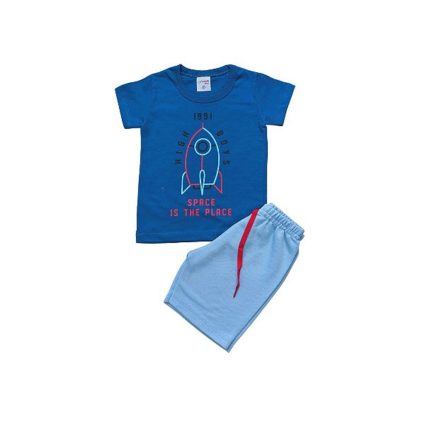 Conjunto "High Boys" Camiseta e Bermuda Moletinho