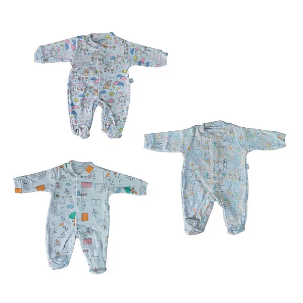 Kit macacão estampado feminino Prematuro