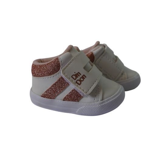 Sapato Branco e Rosa com Glitter