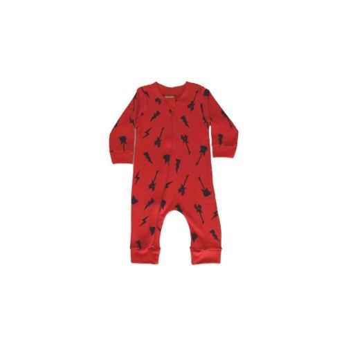 Macacão Vermelho Estampado Rock - Malha