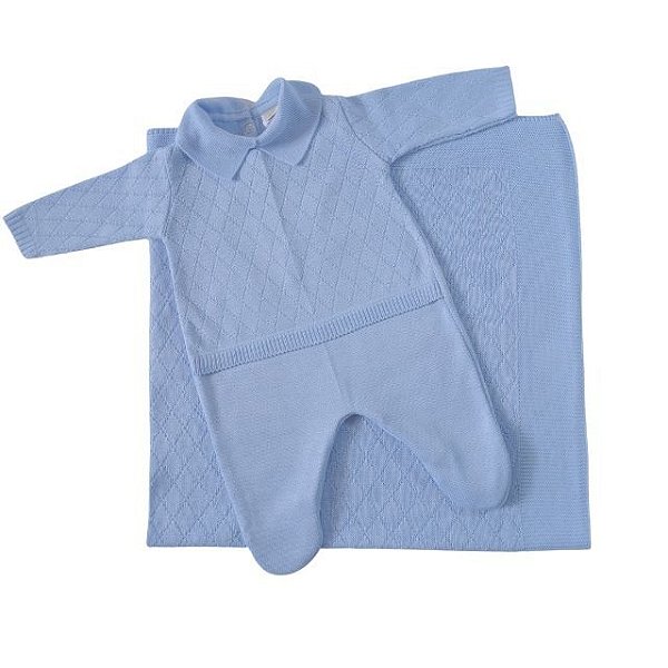 Saída de Maternidade Azul Clara - Linha