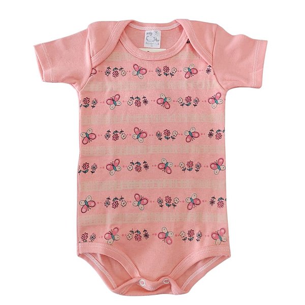 Body Laranja com Borboletas e Flores