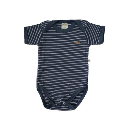 Body Listrado Azul Marinho e Branco