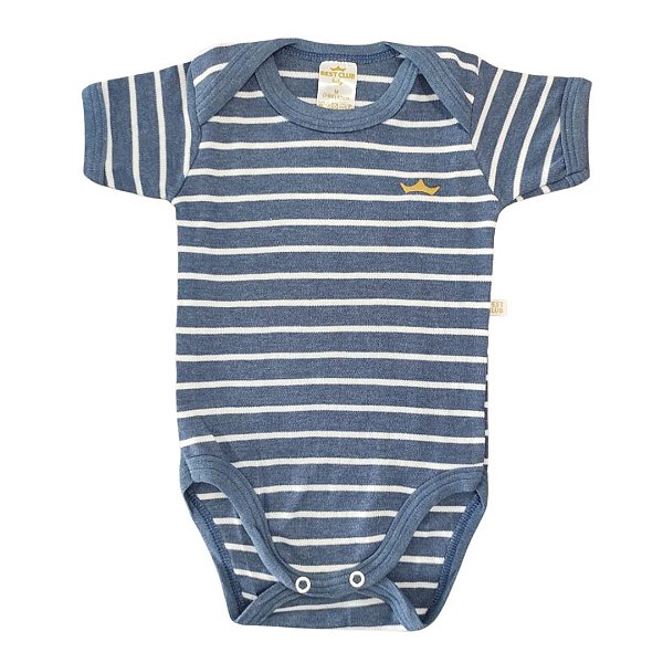 Body Listrado Azul Marinho e Branco (Listras largas)