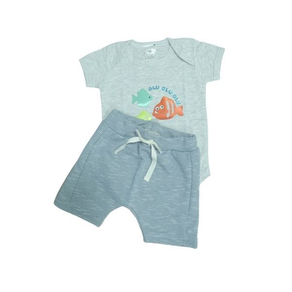 Conjunto Peixes de Body e Shorts