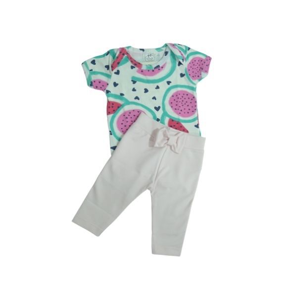 Conjunto Melancia Body e Calça Rosa