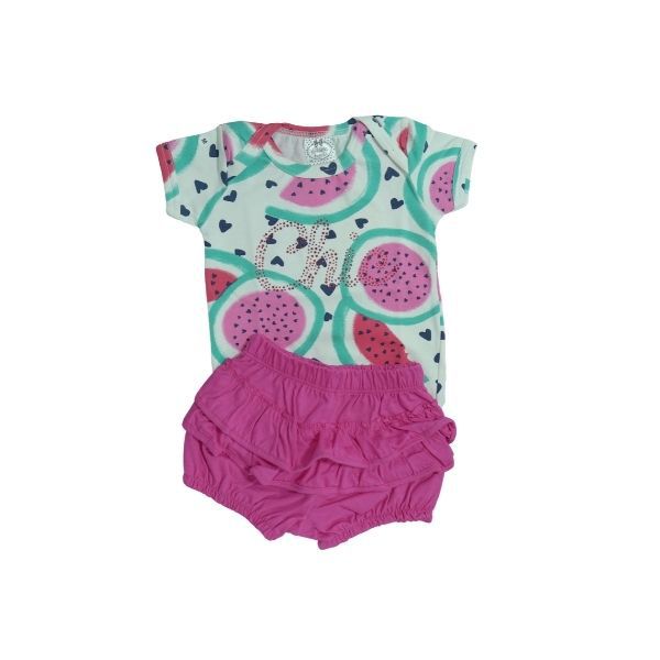 Conjunto Melancia Body e Tapa Fralda