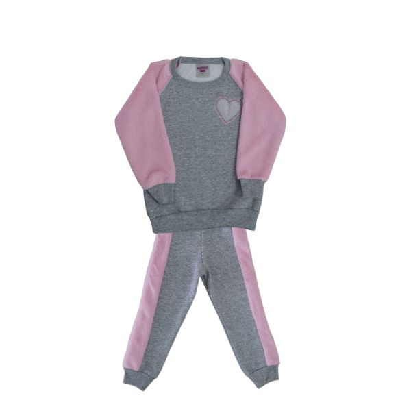 Conjunto Blusa e Calça Cinza de Coração
