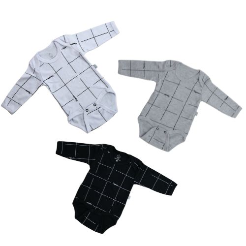 Kit Body Hipster Preto, Branco e Cinza