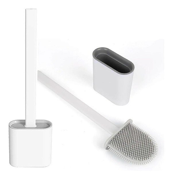 Escova Sanitária de Silicone Oval com Suporte