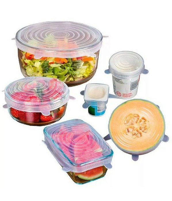 Kit de Tampas de Silicone c/ 6 Tamanhos