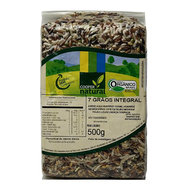 7 grãos Orgânico Integral 500g - Sem glúten