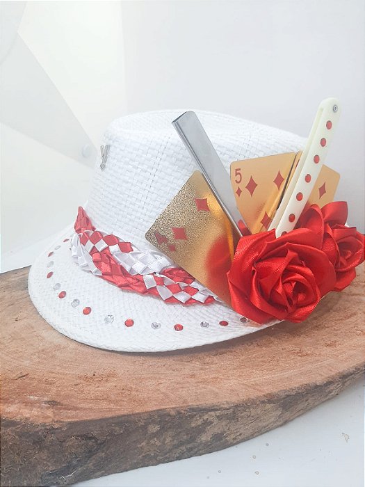 Chapéu Malandra ( cartas douradas )