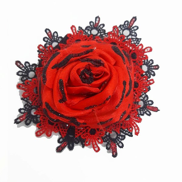 Rosa para Cabelo - Super luxo - Vermelha