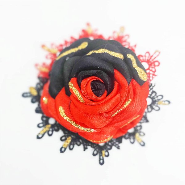 Rosa para Cabelo - Super luxo - Preta e Vermelha