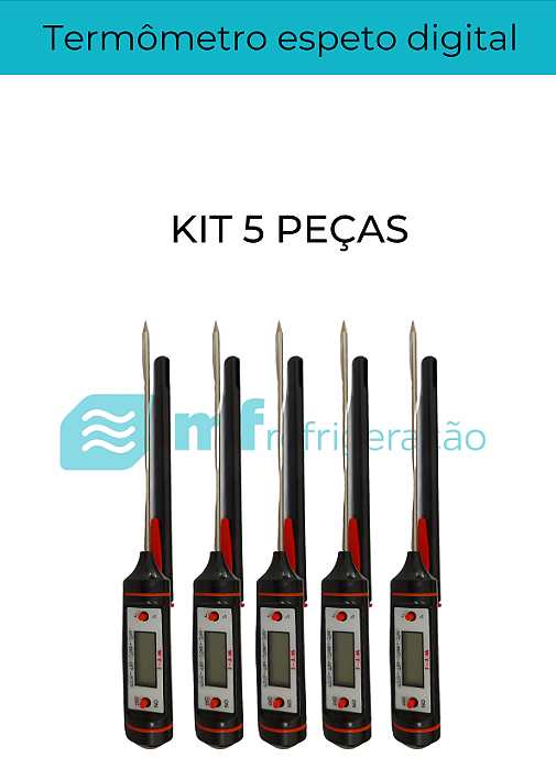 Termômetro Culinário Digital Espeto Kit com 5 pçs