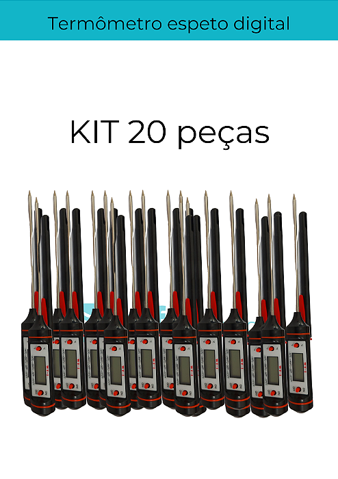 Termômetro Culinário Digital Espeto Cozinha Kit 20pçs