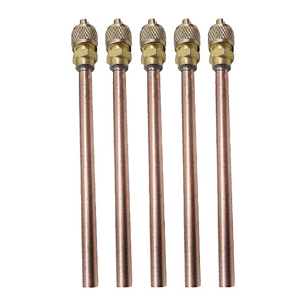 Kit 5 Pçs Válvula Schrader 1/4 Sae Refrigeração Ar Condicionado R410a