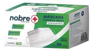 MASCARA CIRURGICA TRIPLA C/ ELASTICO NOBRE 50UND