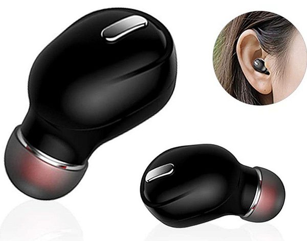 Fone de Ouvido Bluetooth Mini S/Fio Monoaural (1 lado somente)