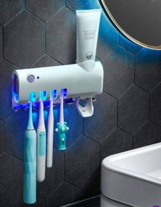 Suporte Creme Escova Dental Esterilizador UV Recarregável