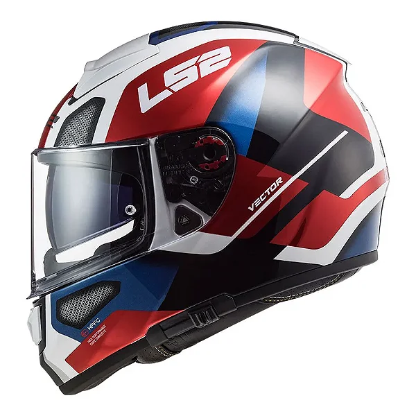 Capacete LS2 Vector Evo FF397 Automat - Branco/Vermelho