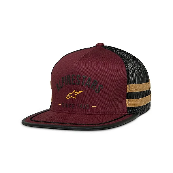 Boné Alpinestars Backline Trucker - Vinho/Preto/Mostarda