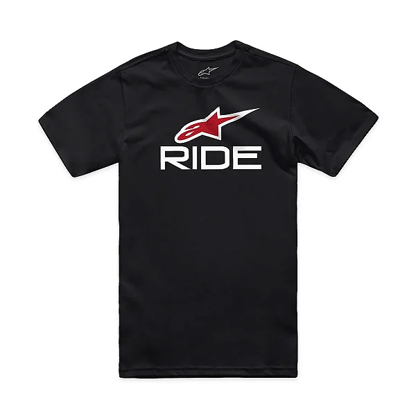 Camiseta Alpinestars Ride 4.0 - Preto/Branco/Vermelho