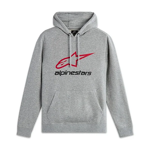Moletom Alpinestars Always 2.0 Hoodie Cinza Claro / Vermelho
