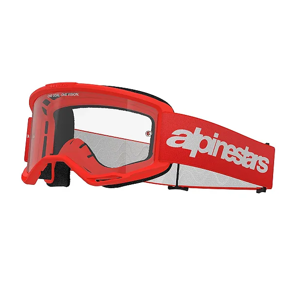 Óculos Alpinestars Vision 3 Wordmark Lente Transparente Clear Vermelho
