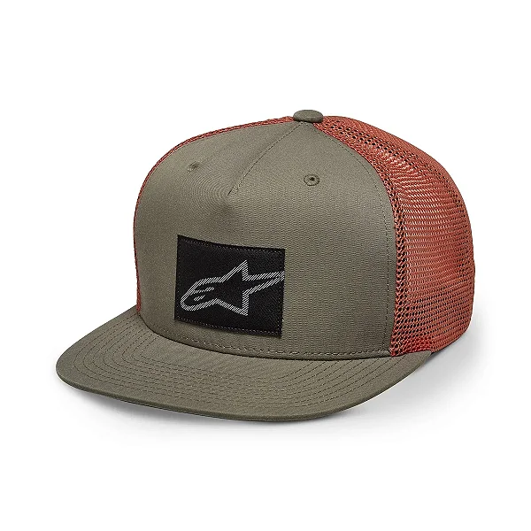 Boné Alpinestars Sussed Trucker - Verde Militar/Laranja