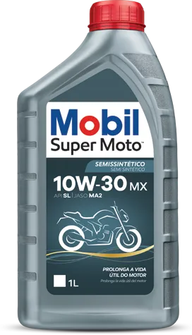 Óleo Lubrificante Mobil Semissintético Super Moto 4T MX 10W 30 1L