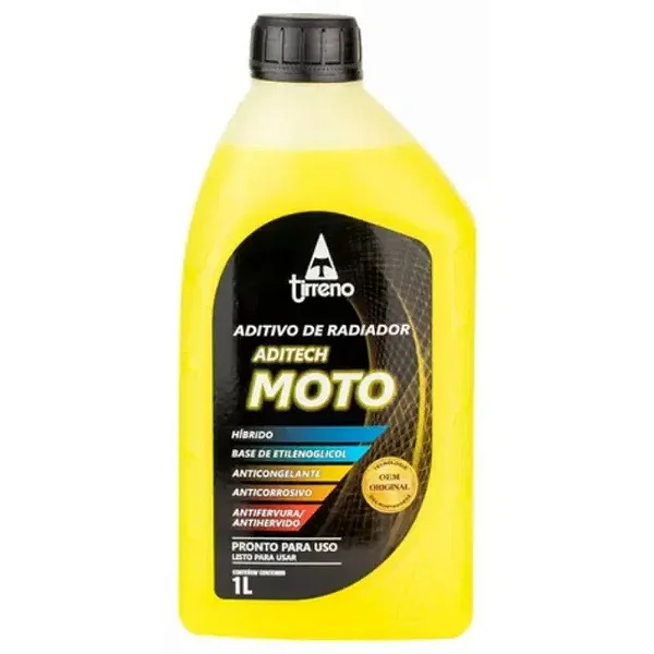 Aditivo de Radiador Tirreno Aditech Moto HT-A 50A Pronto para uso 50% Amarelo 1L
