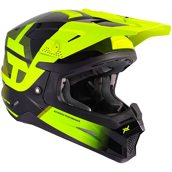 Capacete Mattos Racing Echoes Preto / Amarelo Fluor