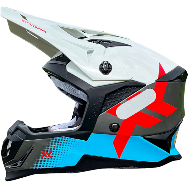 Capacete Mattos Racing Atomic Icon Branco / Vermelho / Azul