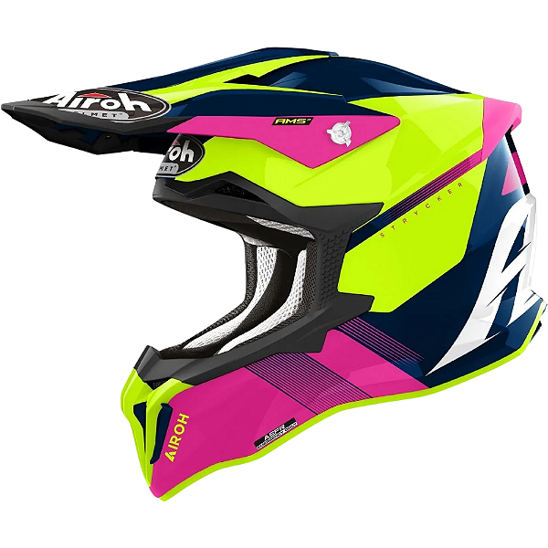 Capacete Airoh Strycker Brave Azul / Rosa Brilhante