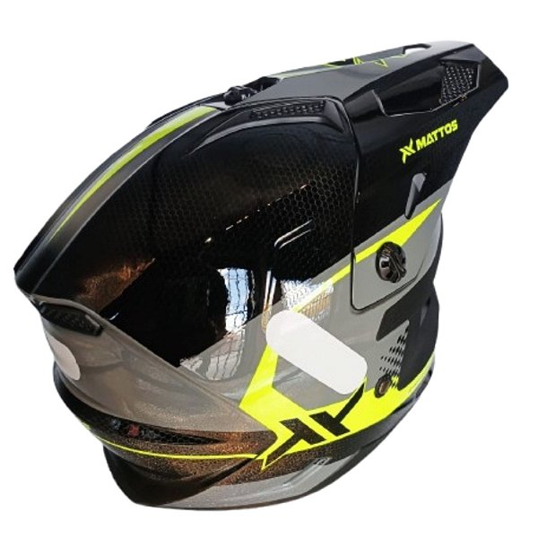 Capacete Mattos Racing Echoes Kids 26 - Chumbo/Fluor