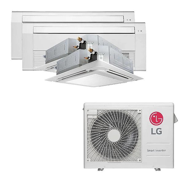 Ar Condicionado Multi Split Inverter LG 30.000 BTUS Quente/Frio 220V (+2x Cassete 1 Via LG 9.000 BTUS +2x Cassete 4 Vias LG 12.000 BTUS)