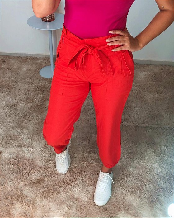 calça jogger cintura alta