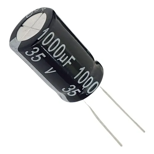 Capacitor eletrolítico de alumínio 1000uf 35v 10x20mm 10pçs