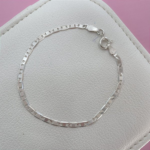 Pulseira Masculina Fita em Prata