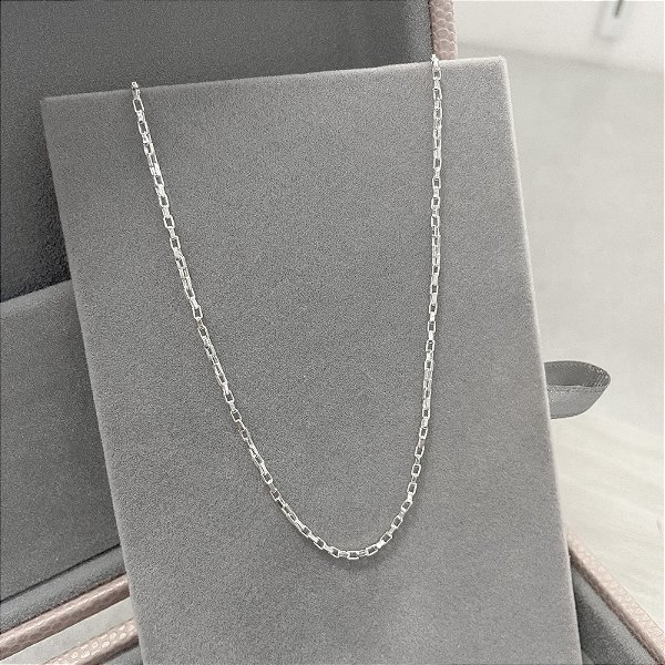 Colar Veneziano Aberto em Prata 45cm