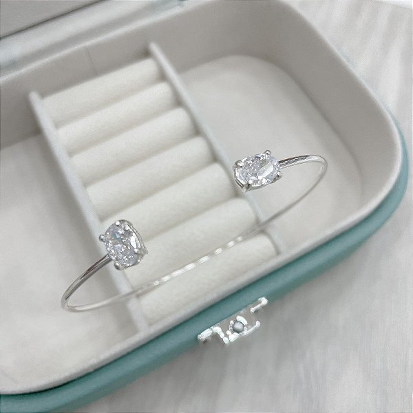 Bracelete com Zircônia em Prata