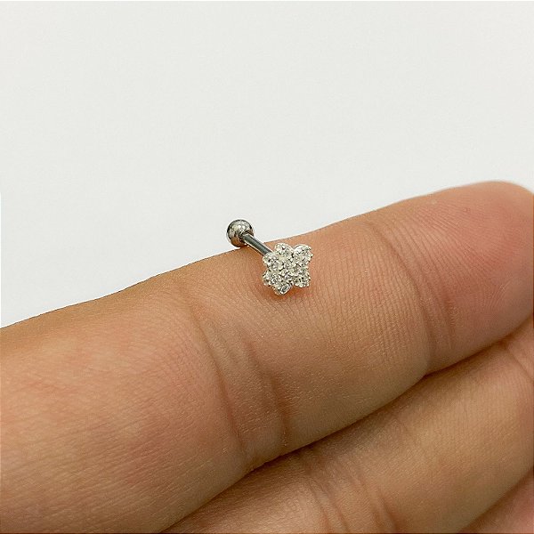 Piercing Patinha em Prata Cravejada com Zircônias