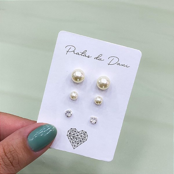 Mix de Brincos de Pérola e Ponto de Luz