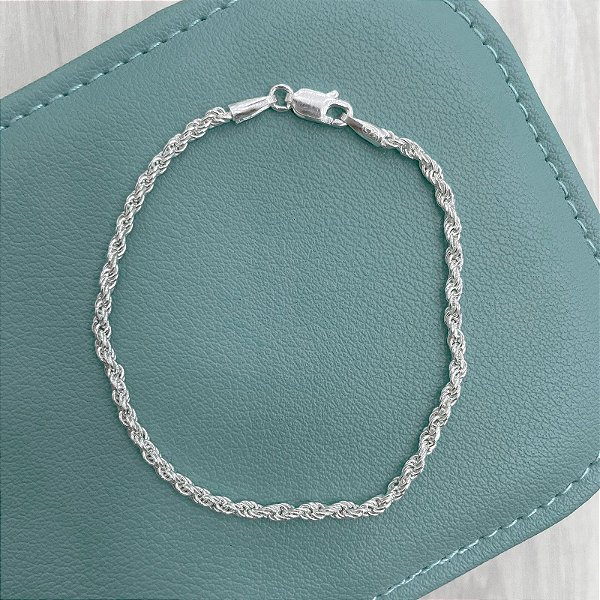 Pulseira Corda Grossa em Prata