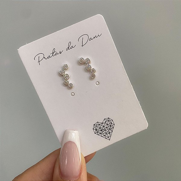 Brinco Ear Cuff Círculos Zircônias em Prata