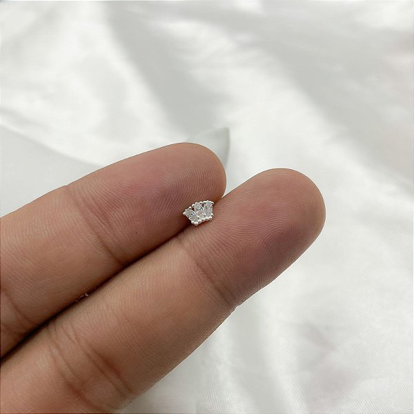 Piercing Coroa em Prata com Pedras de Zircônias